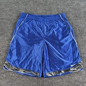 Nike Shorts Men Extra Large Blue Silver Basketball Dazzle Smooth Shiny Silky
